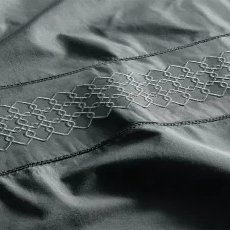 %100 Pamuk Percale Nevresim Seti 240x220 cm Antrasit - Juana Serisi - 5