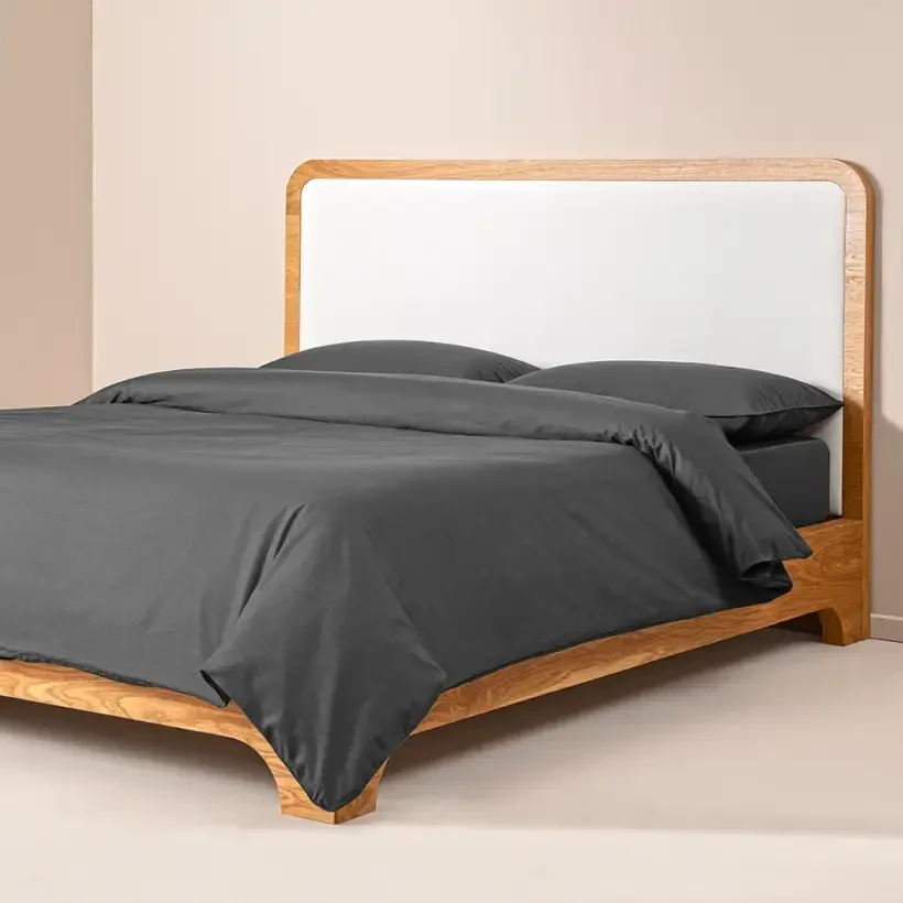 %100 Pamuk Percale Nevresim Seti 240x220 cm Antrasit - Pure Serisi - Penelope