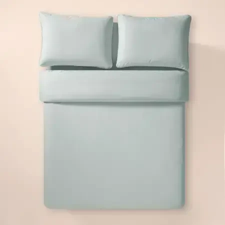 %100 Pamuk Percale Nevresim Seti 240x220 cm Mavi - Pure Serisi - 3