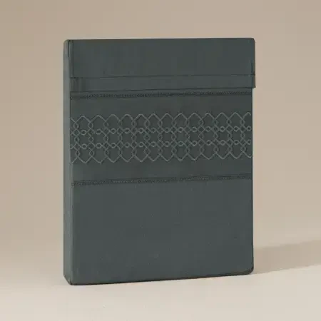 %100 Pamuk Percale Nevresim Seti 260x240 cm Antrasit - Juana Serisi - 7