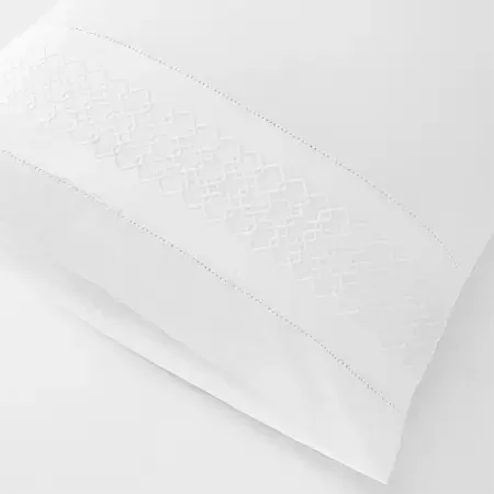 %100 Pamuk Percale Nevresim Seti 260x240 cm Beyaz - Juana Serisi - 3