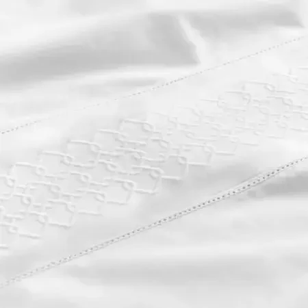%100 Pamuk Percale Nevresim Seti 260x240 cm Beyaz - Juana Serisi - 5