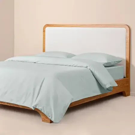 %100 Pamuk Percale Nevresim Seti 260x240 cm Mavi - Pure Serisi - 1