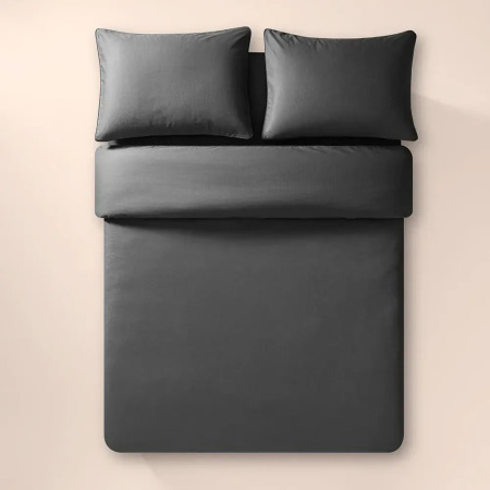 %100 Pamuk Percale Nevresim Seti Antrasit - Pure Serisi - 3