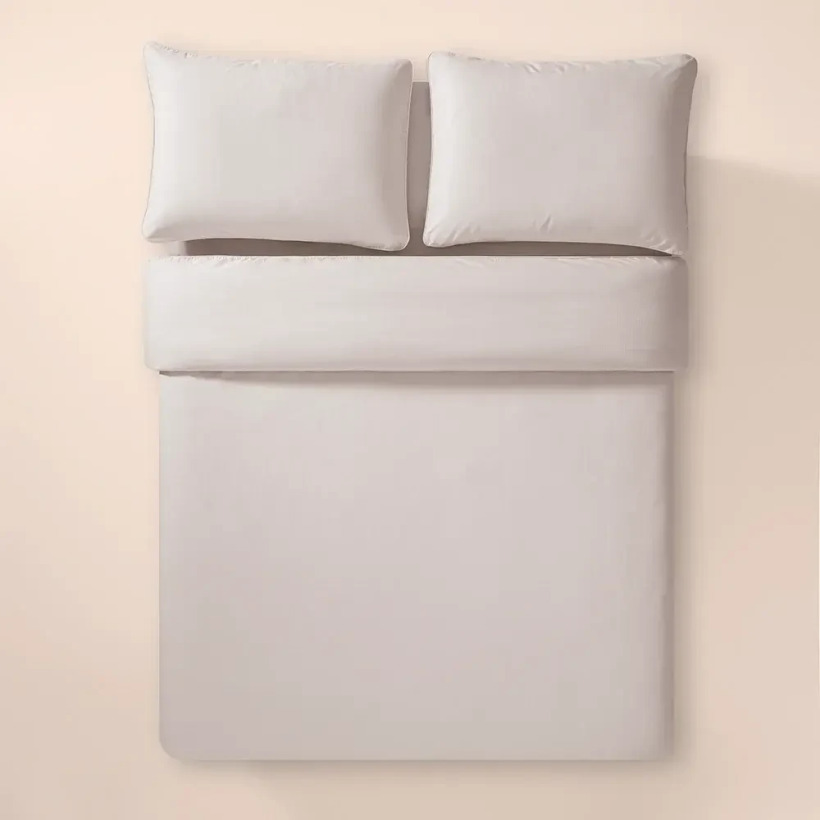 %100 Pamuk Percale Nevresim Seti Gri - Pure Serisi - 
