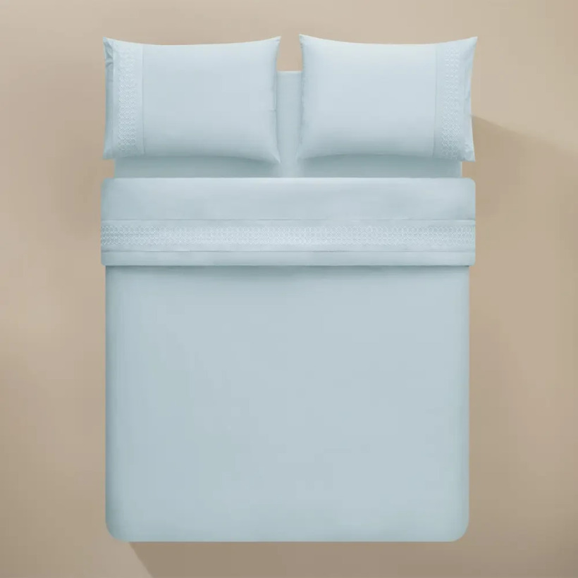 %100 Pamuk Percale Nevresim Seti Mavi - Juana Serisi - 