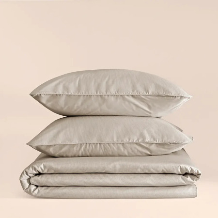 %100 Pamuk Percale Nevresim Seti Taş Rengi - Pure Serisi - 2