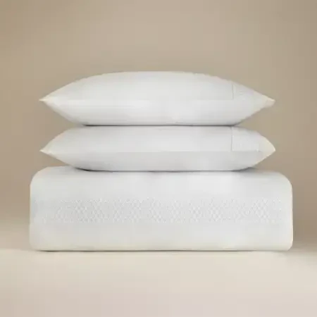 %100 Pamuk Saten Kumaş Nevresim Seti 200x220 cm Beyaz - Regina Serisi - 5