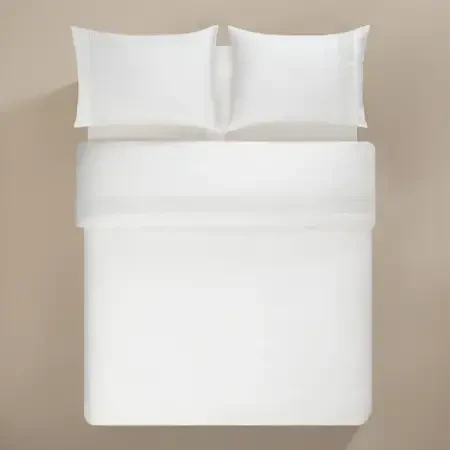 %100 Pamuk Saten Kumaş Nevresim Seti 240x220 cm Beyaz - Regina Serisi - PENELOPE