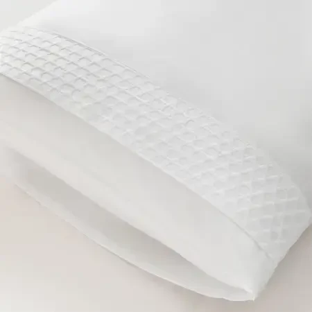 %100 Pamuk Saten Kumaş Nevresim Seti 260x240 cm Beyaz - Regina Serisi - 3