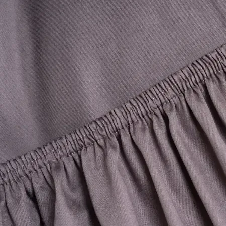 %100 Pamuk Saten Lastikli Çarşaf Seti 200x200 cm Antrasit - Lia Serisi - 4