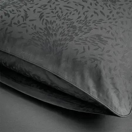 %100 Pamuk Saten Nevresim Seti 200x220 cm Antrasit - Plume Serisi - 3