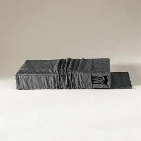 %100 Pamuk Saten Nevresim Seti 200x220 cm Antrasit - Plume Serisi - 8