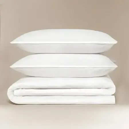 %100 Pamuk Saten Nevresim Seti 200x220 cm Beyaz - Plume Serisi - 6