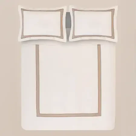 %100 Pamuk Saten Nevresim Seti 200x220 cm Taş - Bella Serisi - 6