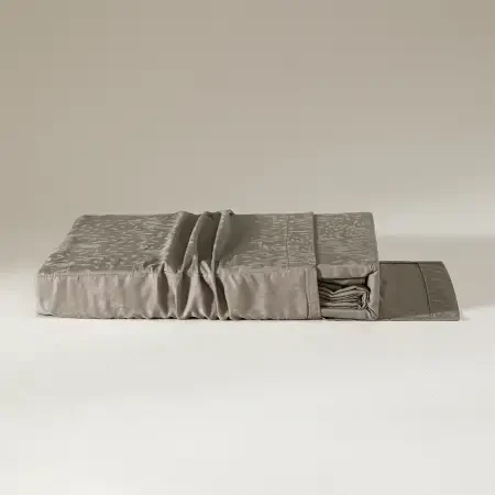 %100 Pamuk Saten Nevresim Seti 200x220 cm Taş - Plume Serisi - 8