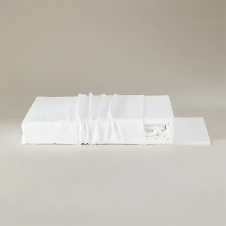 %100 Pamuk Saten Nevresim Seti 240x220 cm Beyaz - Plume Serisi - 8