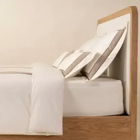 %100 Pamuk Saten Nevresim Seti 240x220 cm Taş - Bella Serisi - Penelope