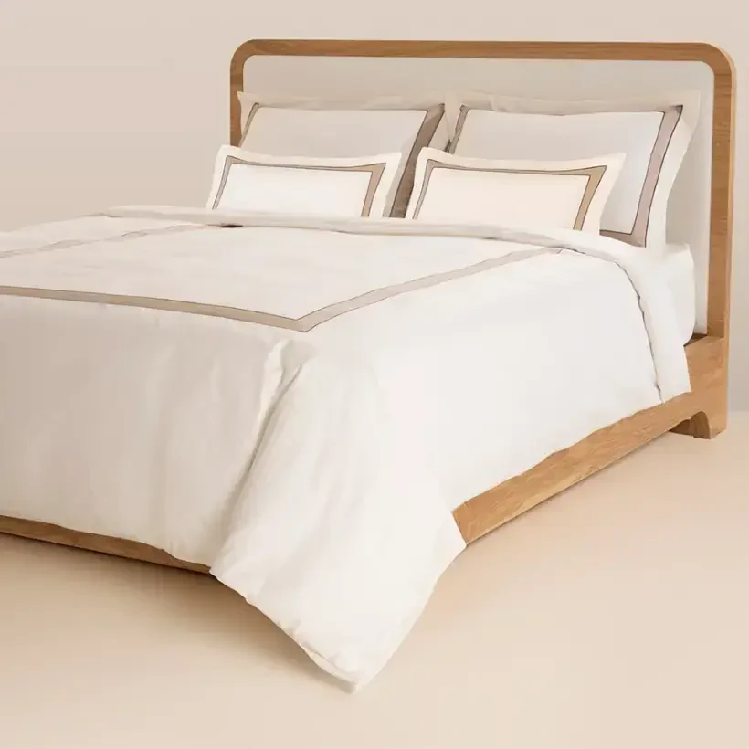 %100 Pamuk Saten Nevresim Seti 240x220 cm Taş - Bella Serisi - Penelope