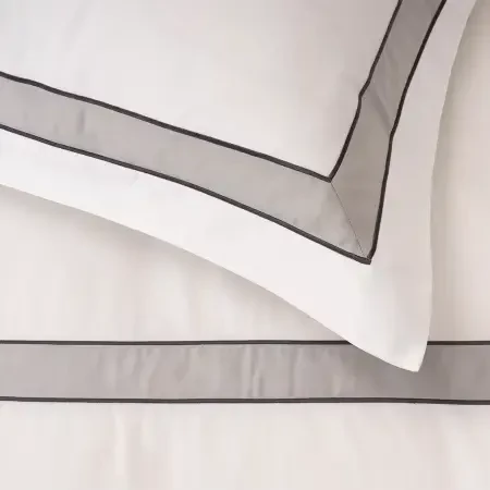 %100 Pamuk Saten Nevresim Seti 260x240 cm Antrasit - Bella Serisi - 3