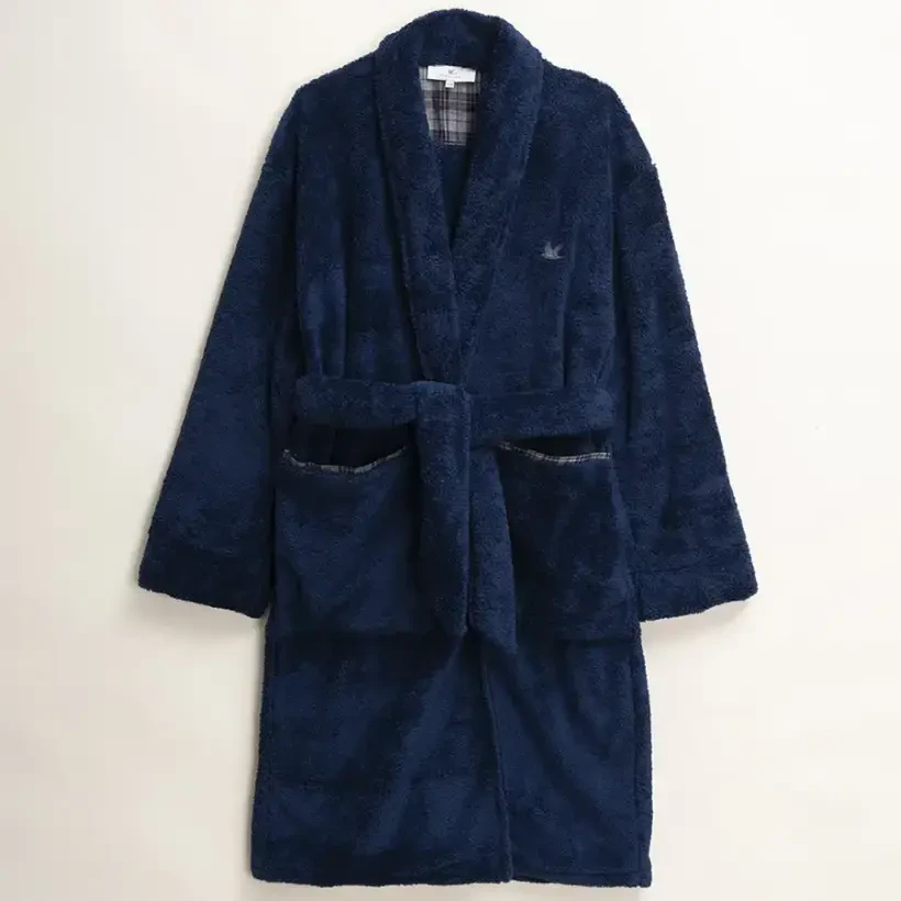 Peluş Sabahlık L-XL Lacivert - Penelope