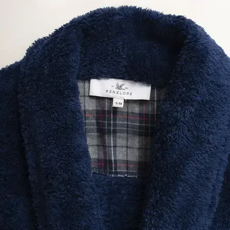 Peluş Sabahlık L-XL Lacivert - 2
