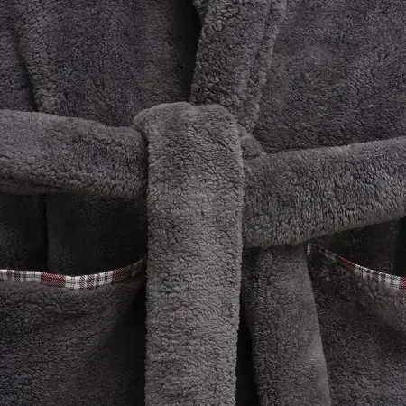 Peluş Sabahlık S-M Antrasit - 3