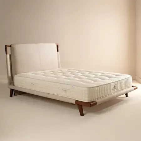 Saf İngiliz Yünü ve Organik Pamuk Isı Dengeleyici El Yapımı King Size Yatak 180x200 cm - Burlington - 1