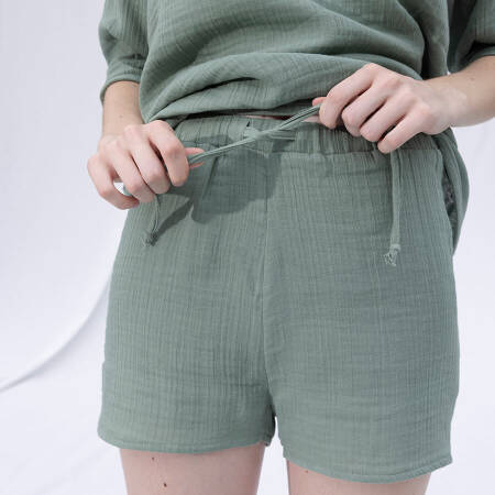 %100 Müslin Pamuk Şort Çağla L-XL - Serli Keçoğlu Koleksiyonu - 8