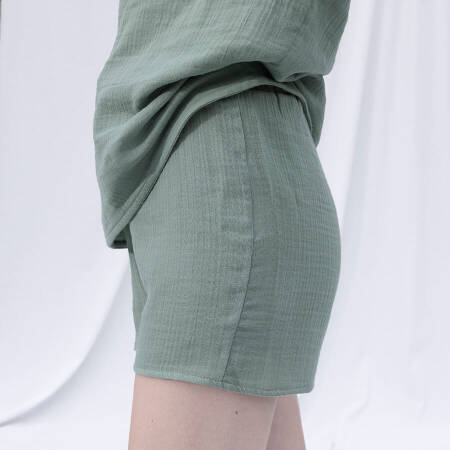 %100 Müslin Pamuk Şort Çağla L-XL - Serli Keçoğlu Koleksiyonu - 9