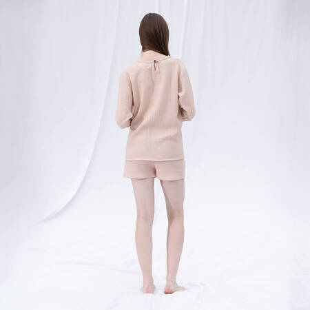 %100 Müslin Pamuk Şort Somon L-XL - Serli Keçoğlu Koleksiyonu - 5