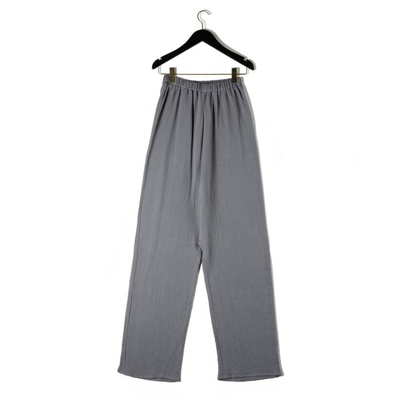 %100 Müslin Pamuk Uzun Pantolon Koyu Gri S-M - Serli Keçoğlu Koleksiyonu - Penelope