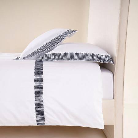%100 Pamuk Saten Nevresim Seti 240x220 cm Lacivert - Elegance Serisi - 1