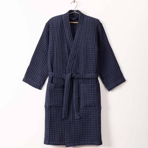 %100 Pamuk Bornoz L/XL Lacivert - Eve Serisi - Penelope