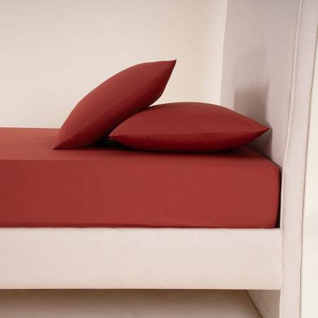 Laura Percale Easy Care Lastikli Çarşaf Seti Mercan 180X200+35 - Penelope