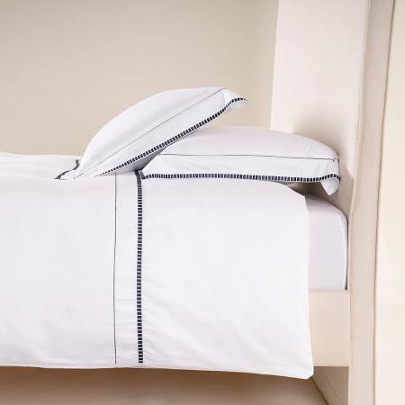 KK-%100 Pamuk Saten Nevresim Seti 240x220 cm Lacivert - Piyano Serisi - Penelope