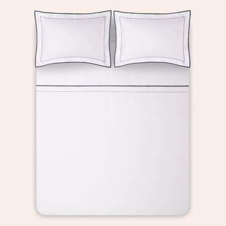 %100 Pamuk Saten Nevresim Seti 240x260 cm Lacivert - Piyano Serisi - 4