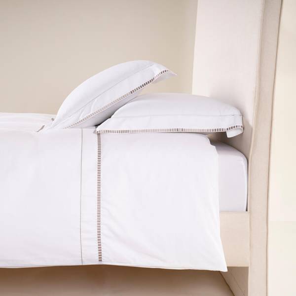 %100 Pamuk Saten Nevresim Seti 200x220 cm Taş - Piyano Serisi - Penelope