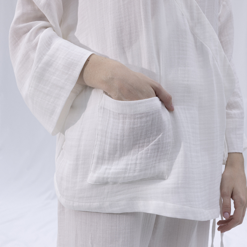 by Serli Keçoğlu Müslin Uzun Kimono Beyaz - 