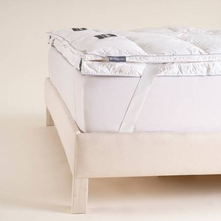 %100 Kaz Tüyü Dolgulu Fermuarlı 2'ye Ayrılabilen Topper 160x200 cm - Piume Pro Comfort - Penelope