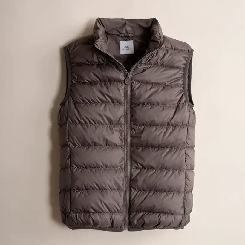 %100 Kaz Tüyü Yelek Vizon XL - Rita Koleksiyonu - Penelope