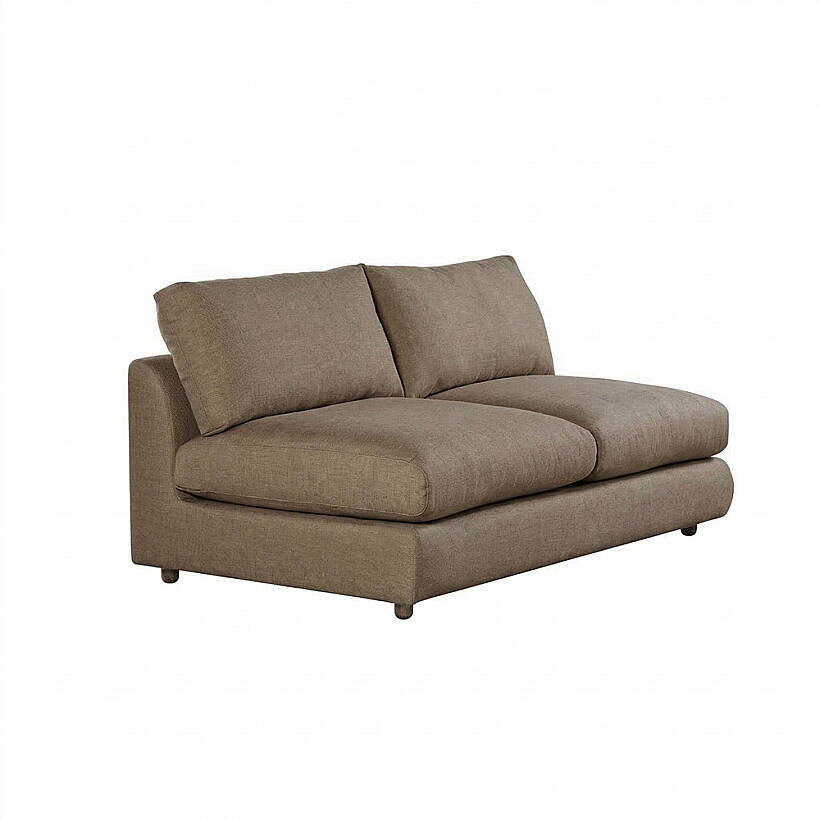 Sofa Plume 2’li Kolsuz Modül 160 x 97 cm | Plainfry Kumaş - Kahve Keten - 