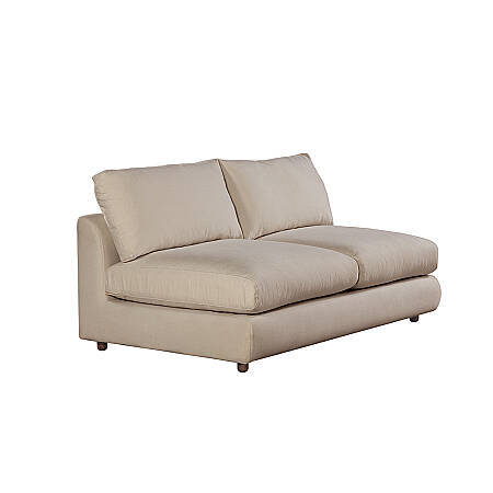 Sofa Plume 2’li Kolsuz Modül 160 x 97 cm | Plainfry Kumaş - Krem Dokulu 