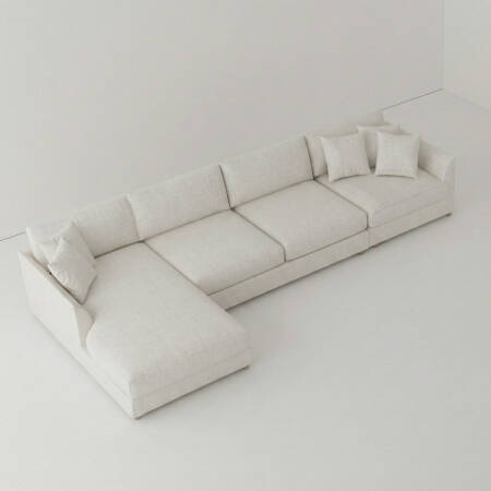 Sofa Plume 2’li Kolsuz Modül 160 x 97 cm | Space Kumaş - Beyaz Dokulu - 2