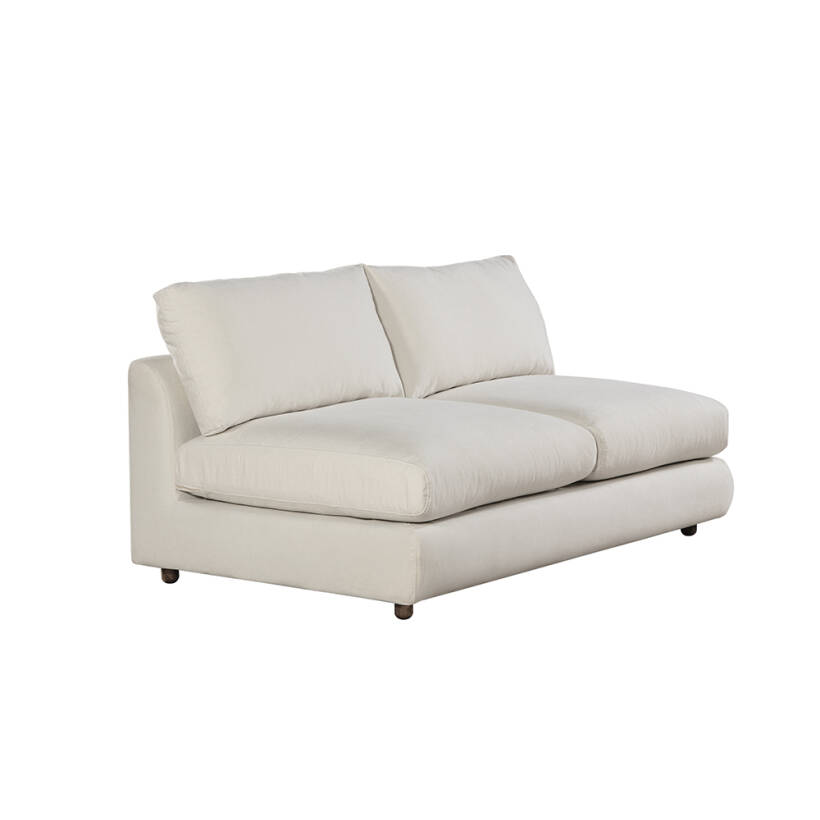 Sofa Plume 2’li Kolsuz Modül 160 x 97 cm | Space Kumaş - Beyaz Dokulu - 