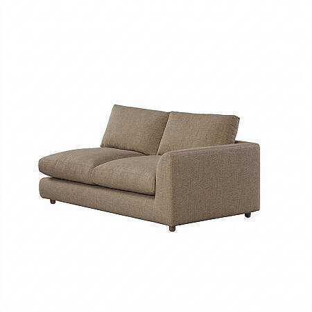 Sofa Plume 2’li Tek Kollu Sağ Köşe Modül 180 x 97 cm | Plainfry Kumaş - Kahve Keten 