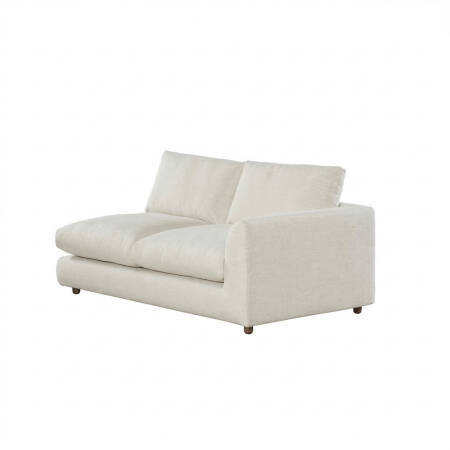 Sofa Plume 2’li Tek Kollu Sağ Köşe Modül 180 x 97 cm | Plainfry Kumaş - Beyaz Keten 