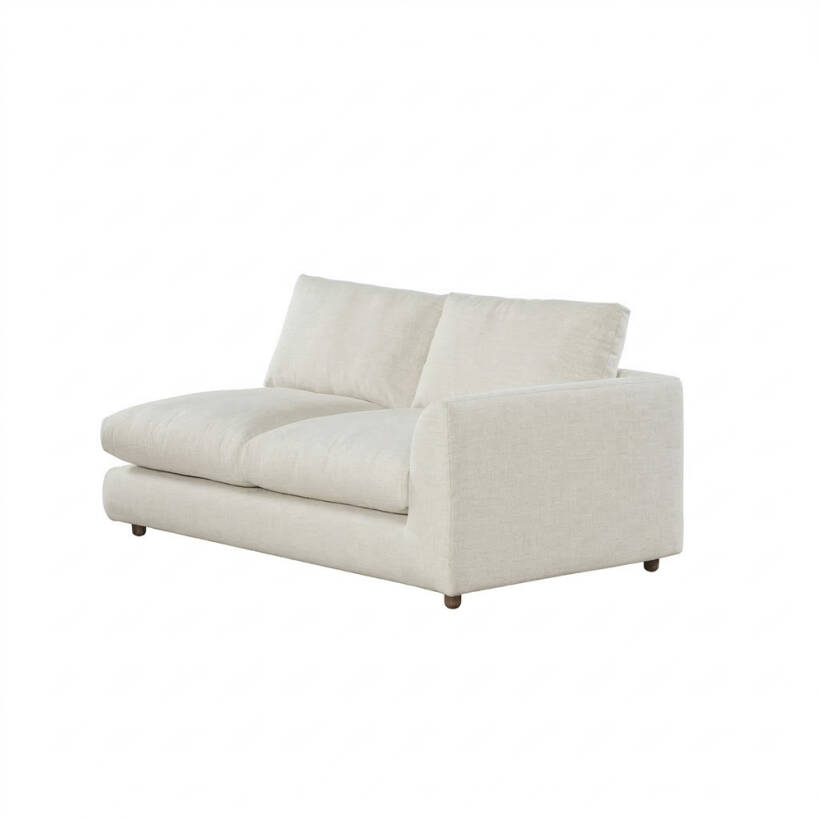 Sofa Plume 2’li Tek Kollu Sağ Köşe Modül 180 x 97 cm | Plainfry Kumaş - Beyaz Keten - 