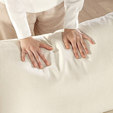 Sofa Plume 2’li Tek Kollu Sağ Köşe Modül 180 x 97 cm | Plainfry Kumaş - Krem Dokulu - 7