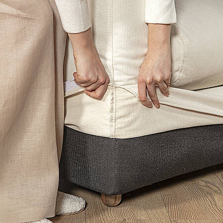 Sofa Plume 2’li Tek Kollu Sol Köşe Modül 180 x 97 cm | Plainfry Kumaş - Kahve Keten - 12